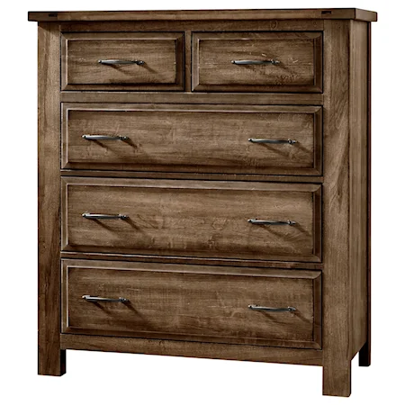 Solid Wood Chest - 5 Drawers